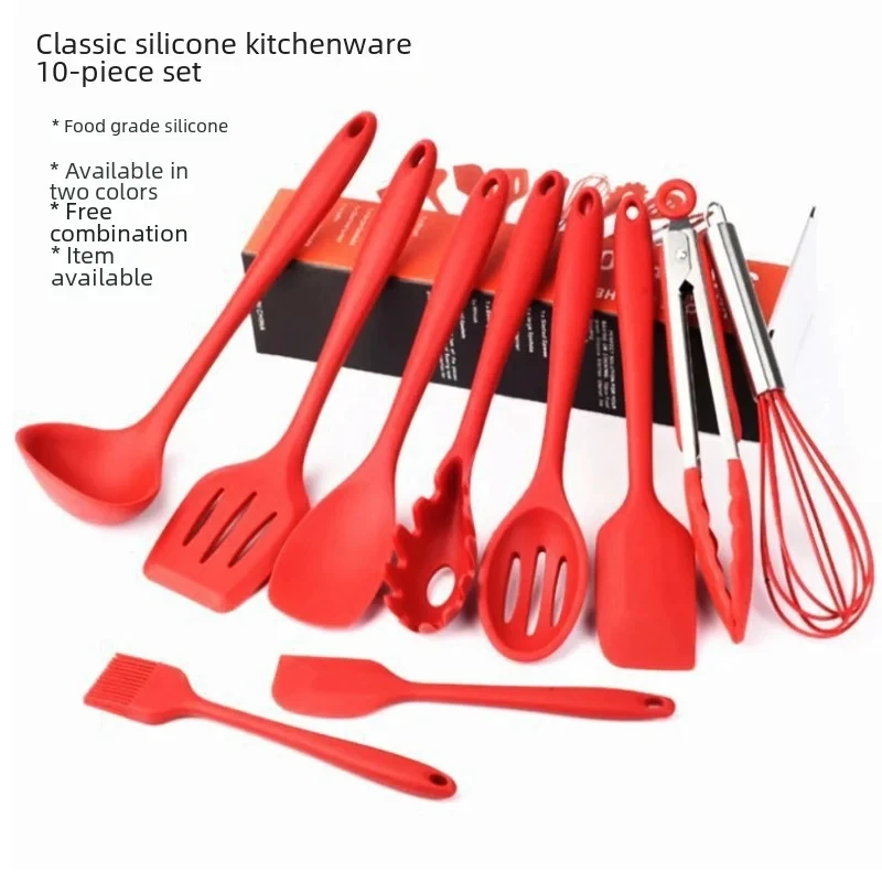 Household Kitchen Items Non-stick Pan Spatula Silicone Kitchenware Spatula 10-piece Silicone Spatula Kitchenware