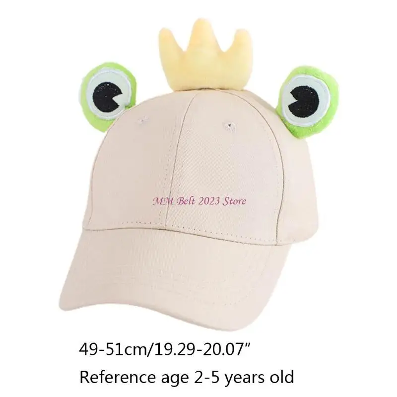 49ME أطفال كارتون لعيون الضفدع تاج القطن قبعة بيسبول الربيع الصيف في الهواء الطلق واقية من الشمس الحلو لون الحلوى قابل للتعديل