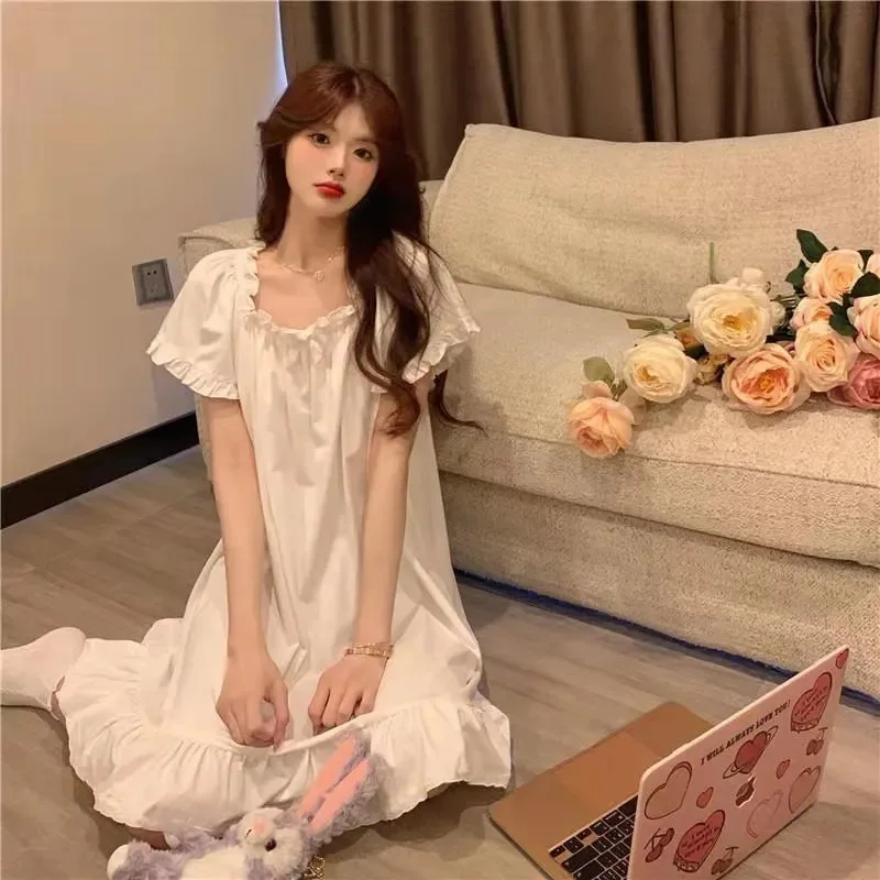 

Летняя одежда ort Sve Spwear, женская милая домашняя одежда принцессы, студенческая носимая юбка средней длины, удобная домашняя одежда