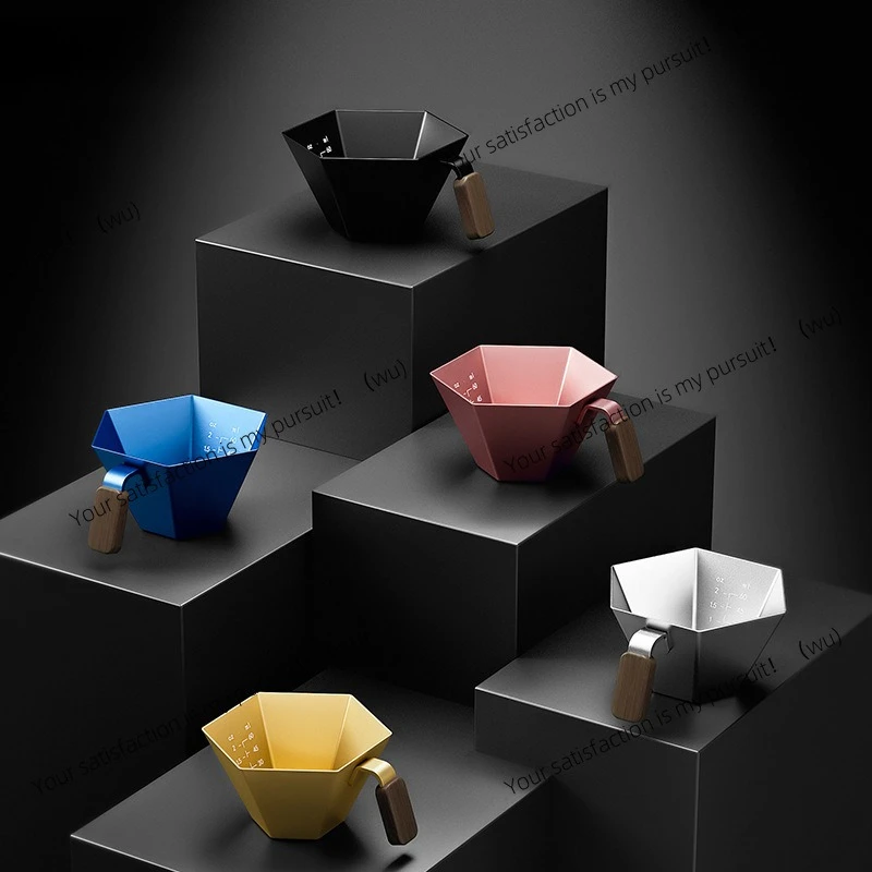 Bomber Prism Measuring Cup Coffee Extraction Cup, Double Scale Espresso Measuring Cup Aluminum Alloy