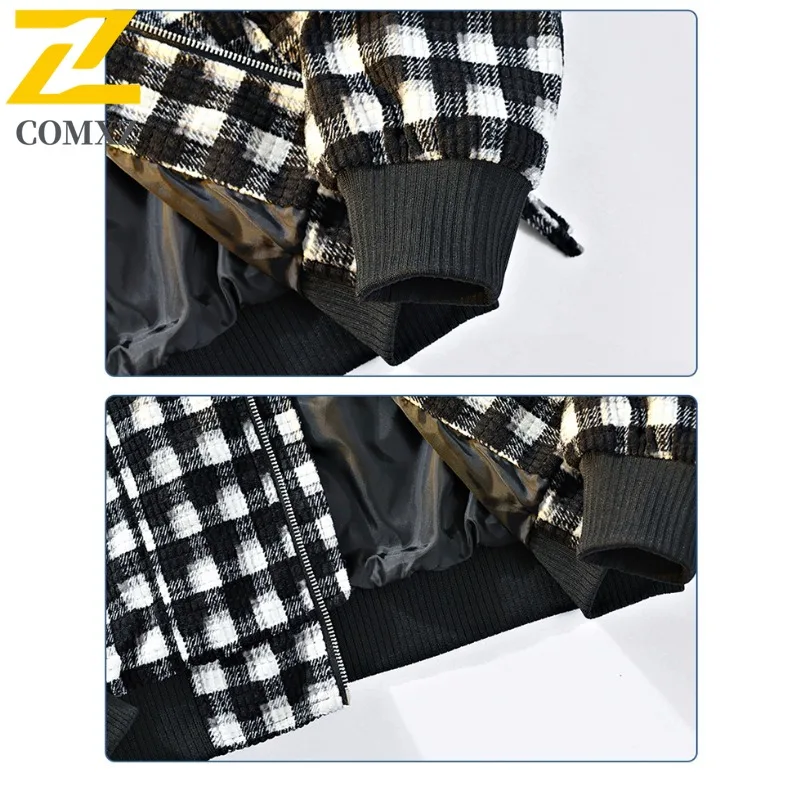 COMXZ 2025 Plus Size Mens Jacket Autumn Oversized Trendy Coat Big Tall Fashion Outerwear M 8XL Street Style Urban