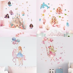 Balloon Castle Princess Pony Wall Sticker For Kids Room Children Bedroom Computer Decoration Wall decals Poster Mural