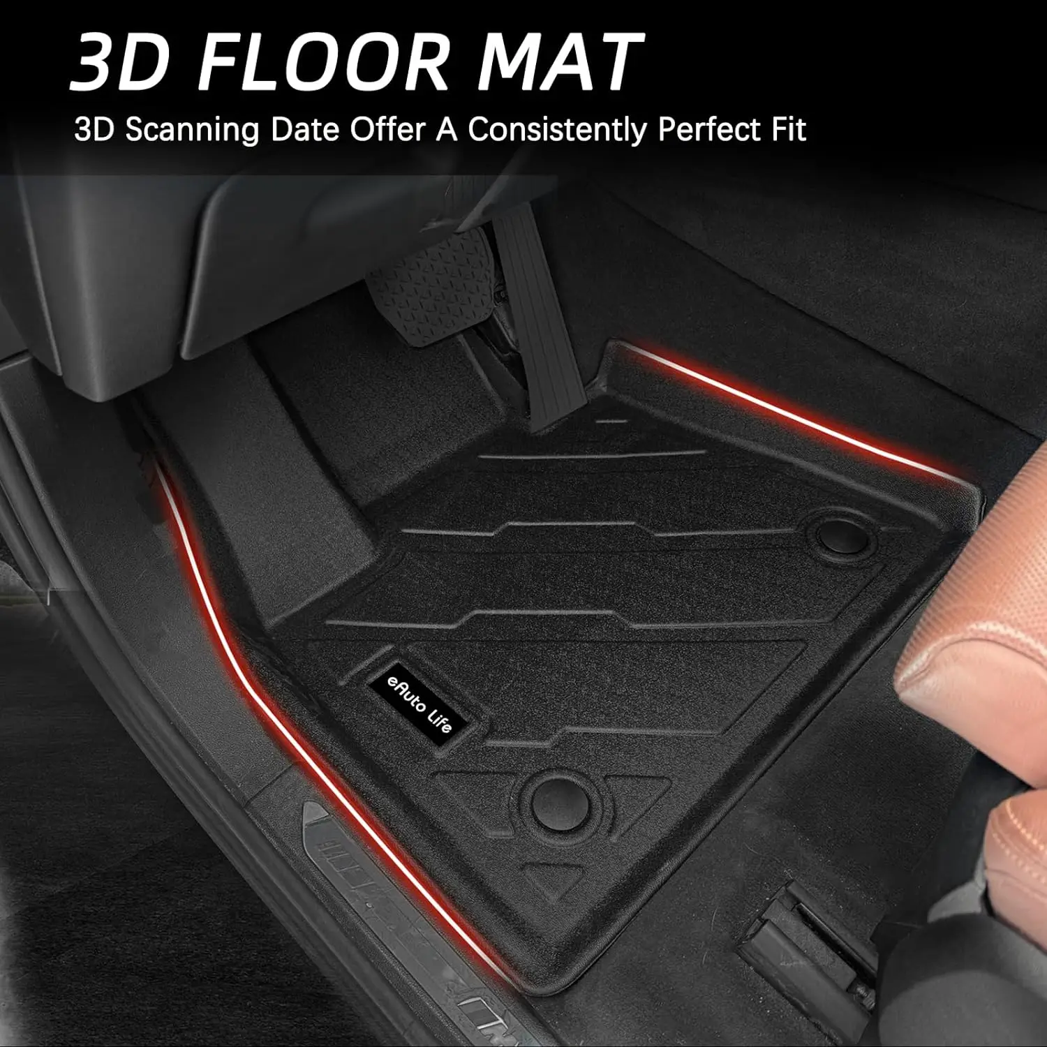 TPE Floor Mats Custom for BMW X5 2024-2019 (Left Rudder) , All Weather 3D Trunk Mat Cargo Liner TPE Back Seat Cover Protector 