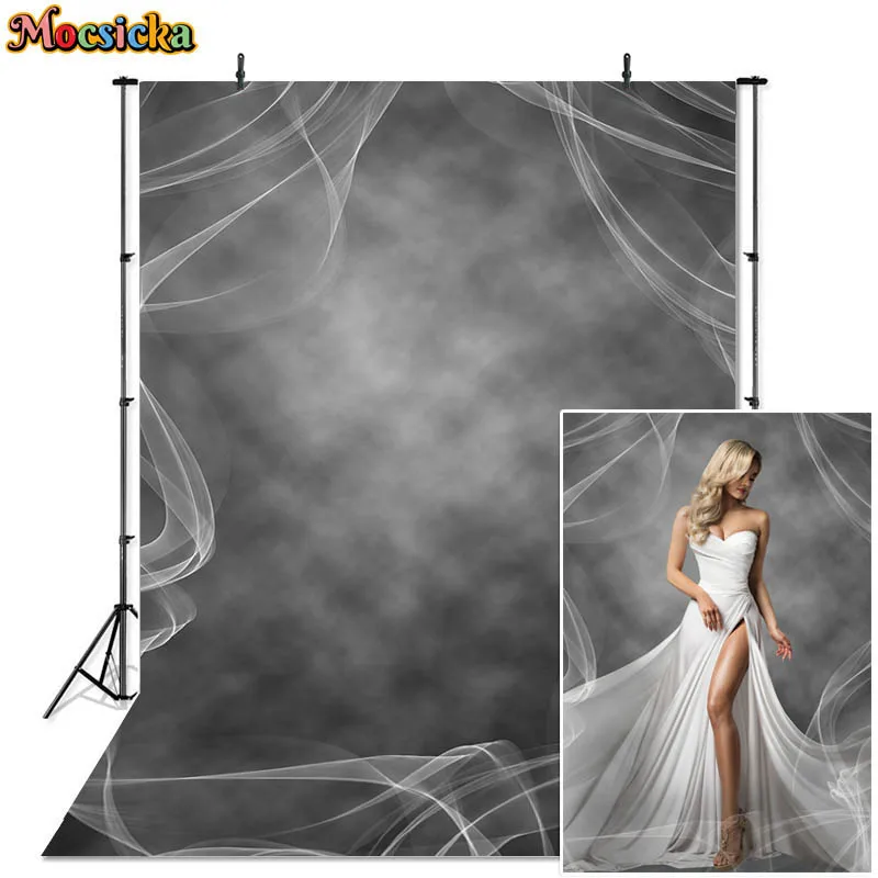 

Dark Gray Texture Smoke Abstract Backdrop For Photography Solid Color Background Photoshoot Retro Aldult Maternity Portrait Prop