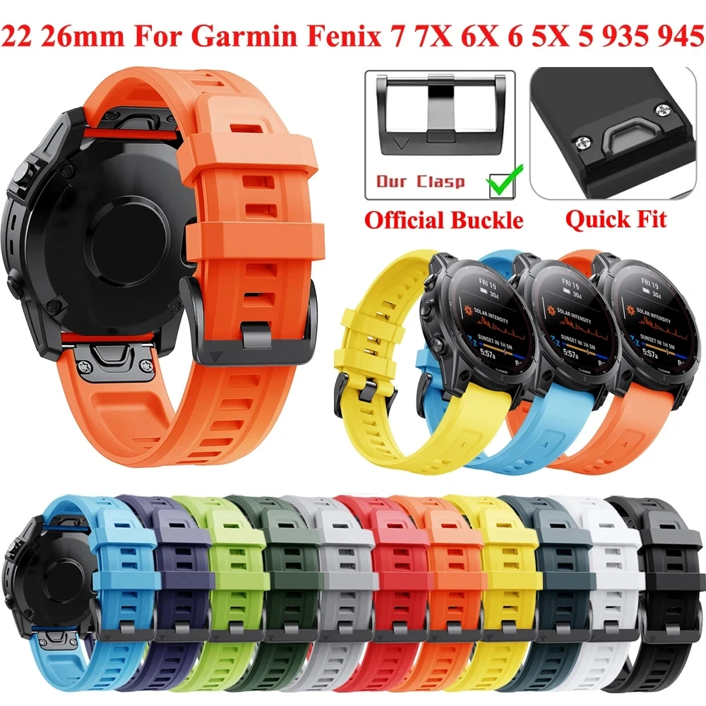 Quick fit 22mm 26mm Armband für Garmin Epix Gen 2 Silikon band für Garmin Fenix 7 7x5 5xplus 6 6x Pro Enduro 2 Armband Armband