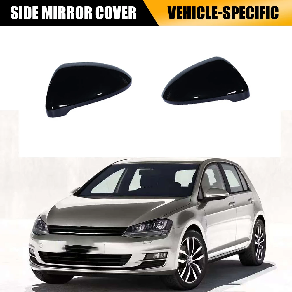 

For VW Golf VII MK7 GTI R Glossy Black ABS Auto Side Door Mirror Housing Cover Cap Replacement Left & Right Set