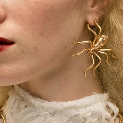 ZAA Bejeweled Spider Earrings 2024 Trend Women Vintage Jewelry Statement Holiday Party Accessories