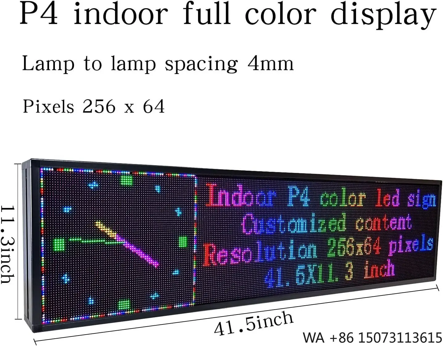 Outdoor P3 LED Advertising Screen - 40*18 Inch Programmable Full-Color Scrolling Text Billboard