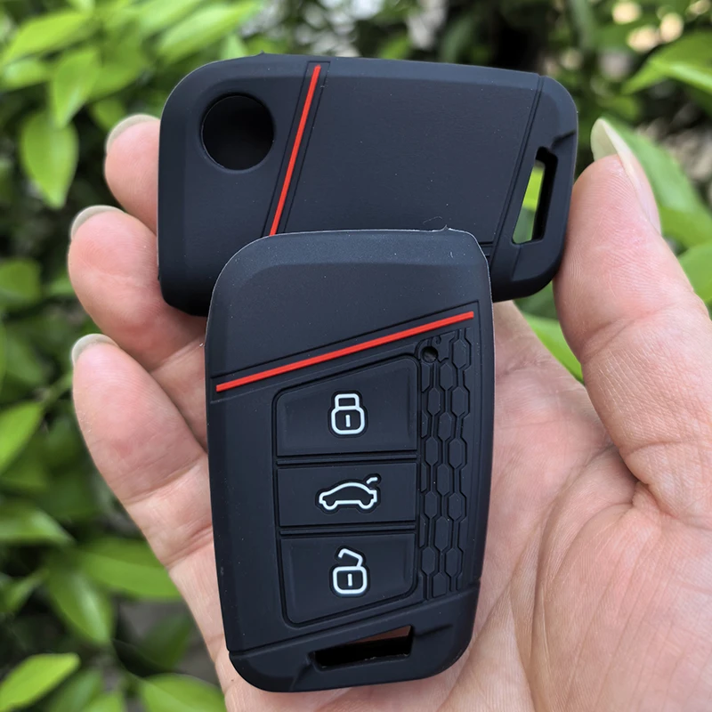 Funda de Silicona para Llave de Coche VW Volkswagen Passat B8 Taos Polo Tiguan, para Skoda Kodiaq Fabia Karoq Octavia Seat Ateca