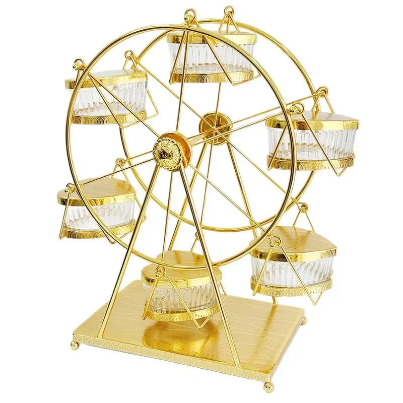 Rotating Ferris Wheel Spice Rack Creative Kitchen Organizer Display Stand for Salt Pepper Jars Hotel Restaurant Tableware