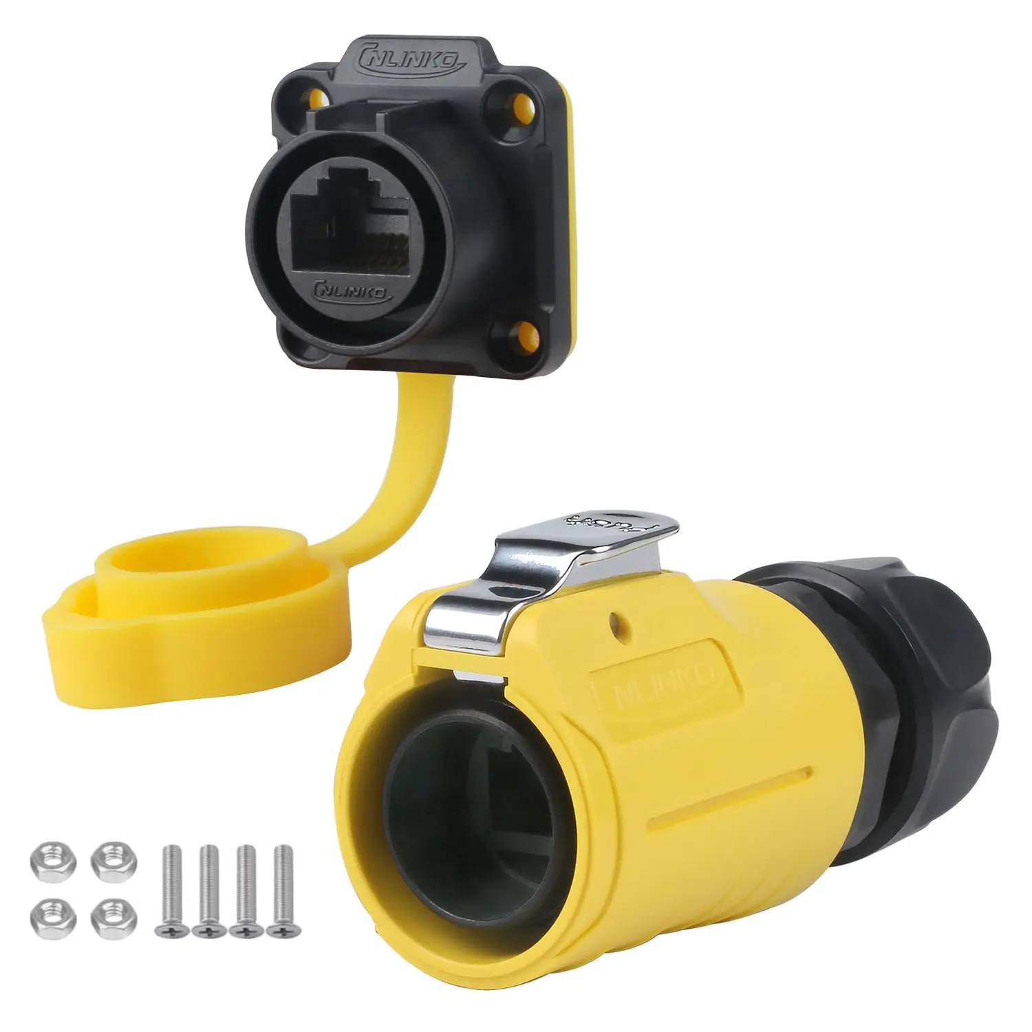 CNLINKO LP20 RJ45 CAT6 IP68 waterdichte industriële Ethernet-connectorkoppeling voor zware omgevingen buiten LAN-netwerkadapter - afbeelding 2