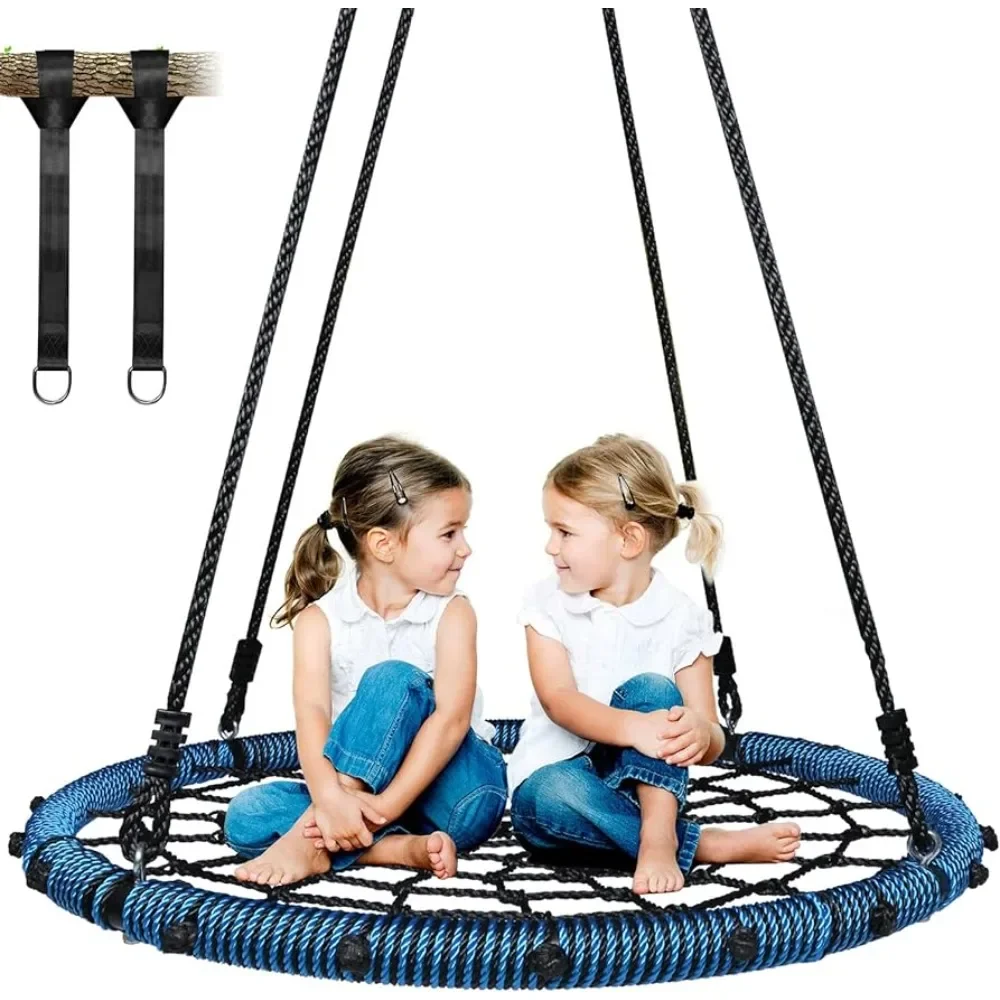 

Trekassy 750 lb Spider Web Saucer Swing 40 inch for Tree Kids with Steel Frame and 2 Hanging Straps