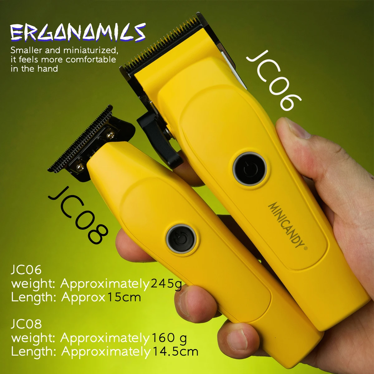 Profesjonalna maszynka do strzyżenia włosów JUCAI MINICANDY JC06, maszynki do strzyżenia dla mężczyzn, ostrze DLC, bezszczotkowy silnik 7200RPM, podstawa ładująca, akumulator 3200mAh, fryzjerska