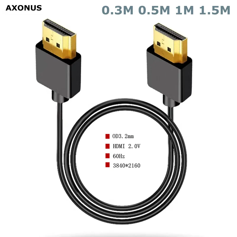 0.3m - 1.5m HDMI-compatible HDTV Cable 4K 60Hz High Speed Slim HDTV 2.0 OD 3.2mm Audio Video Cable for HDTV Laptop Projector