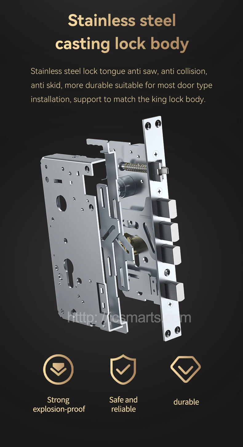 Neuankömmling Wifi Remote Ttlock App Keyless Security NFC-Karte Finger abdruck Passwort Digital Smart Locks mit 8 stücke Batterien betrieben – Detail 15