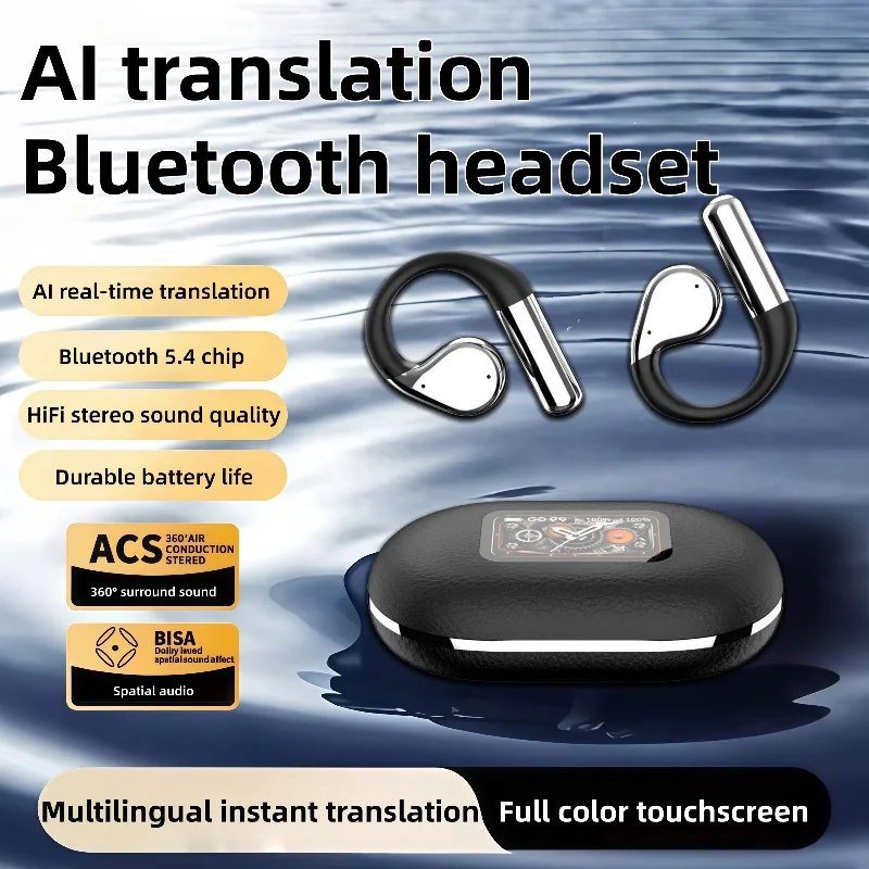 Q31 AI ترجمة بلوتوث 5.4 سماعات سماعات لاسلكية مع زر التحكم في الحد من الضوضاء خطافات الأذن سماعة رأس مقاومة للماء #1