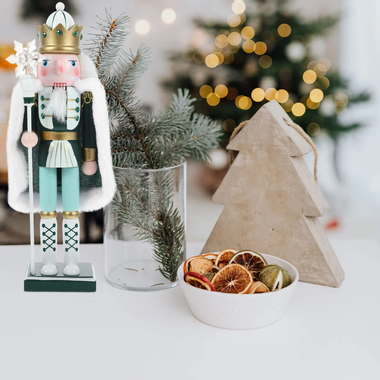 

Wooden Nutcracker Christmas Gift Desktop Wood Xmas Puppet Ornament Decor Festival Party Favor Traditional Decoration