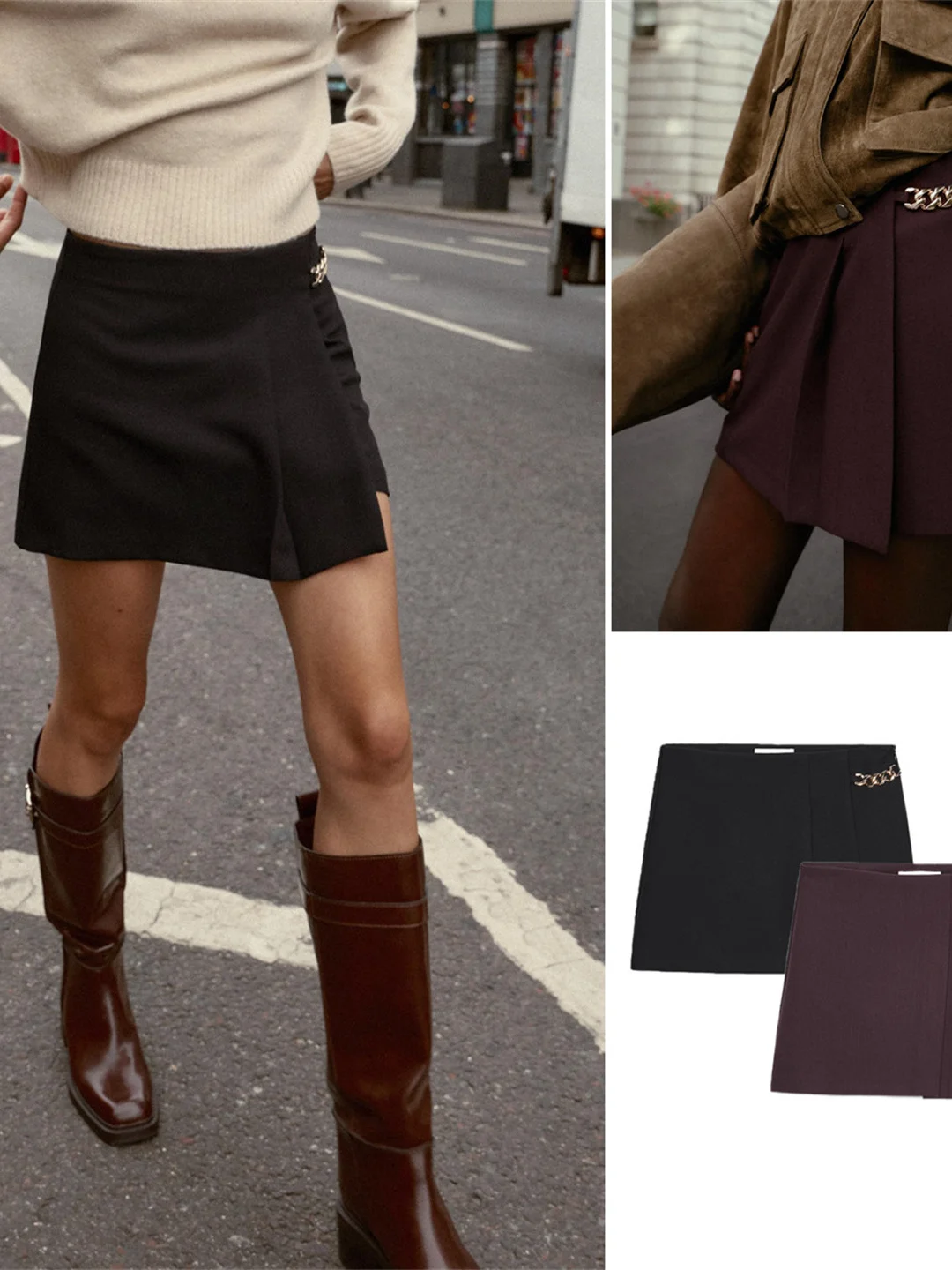 

Faionable Casual High Waist Wide Pleated Chain Print orts Women's Autumn New Arrival Skirt Pants Sli Design 478270