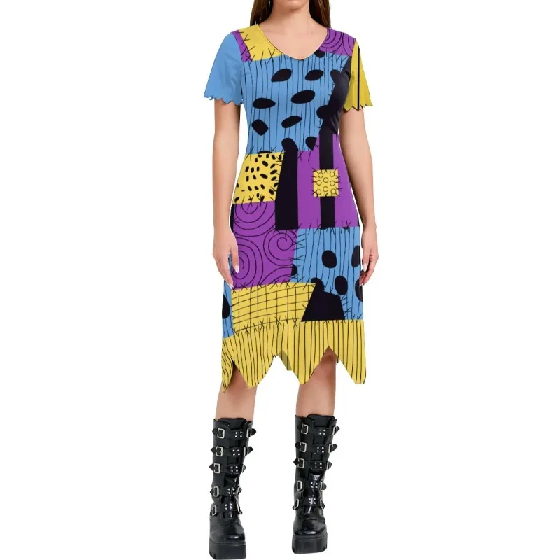 Vestido de Cosplay de Sally para Mujer, Disfraz de Pesadilla Antes de Navidad, Disfraces de Cosplay para Halloween, Carnaval, Fiesta de Disfraces, Vestido de Sally