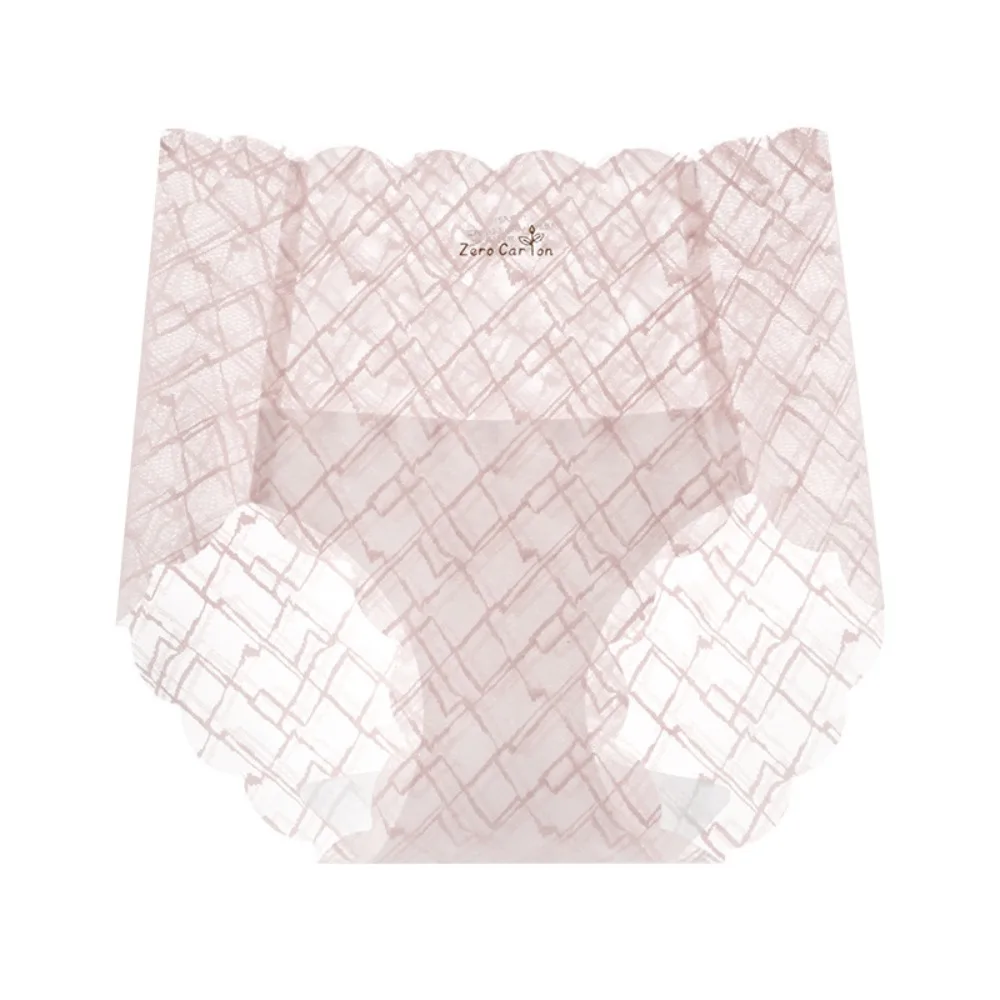 

Sweet Lace Panties for Women See Through Cotton Crotch Seamless Briefs Underpants Wavy Edge High Waist Underwear Daily