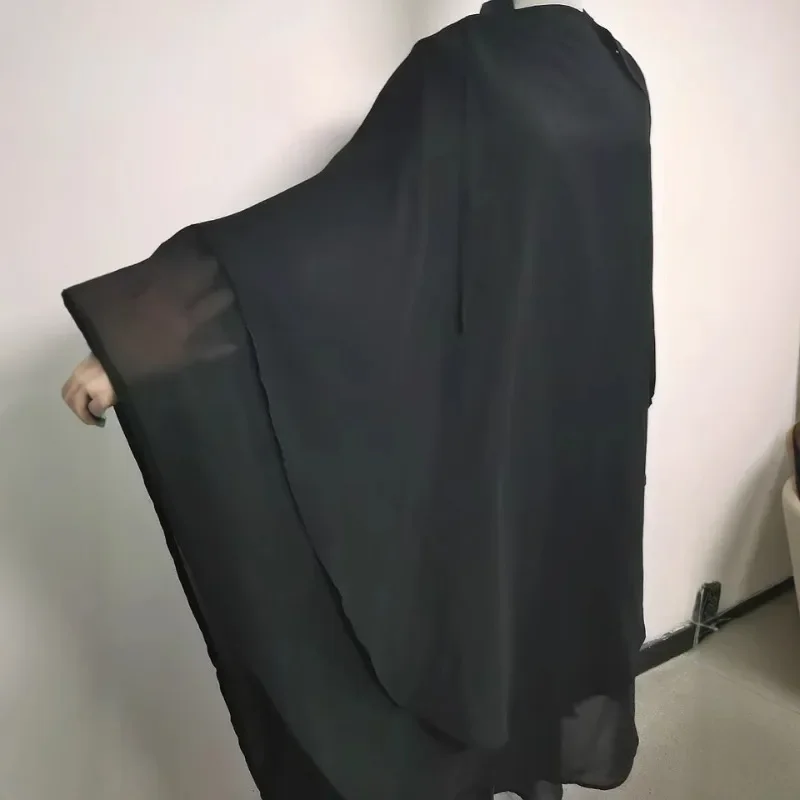 

2025 однотонный женский новый свободный однотонный двухслойный шифоновый большой платок спереди и сзади, женский удлиненный платок D24916