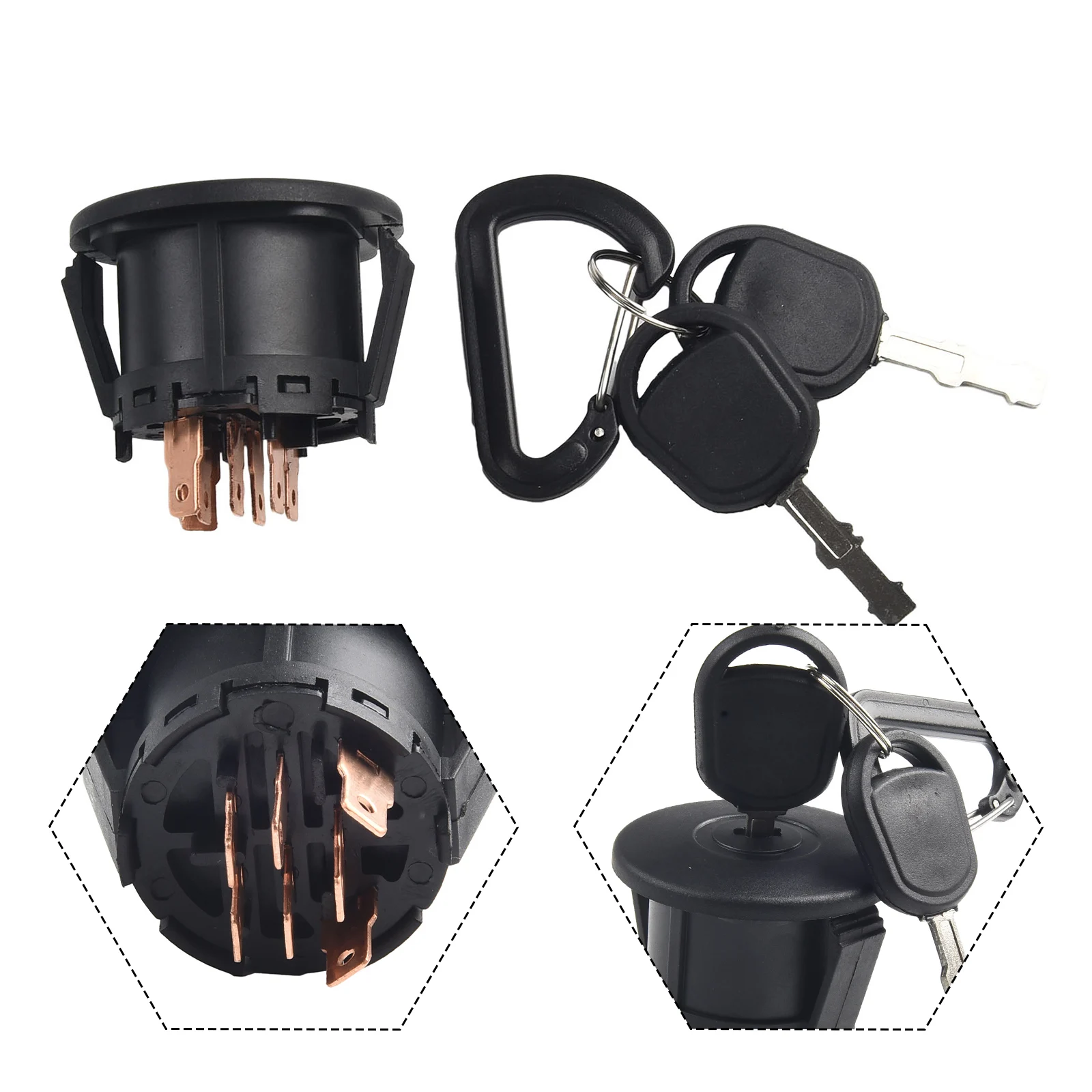 Key Switch for consumer riding mower ignition compatible with OEM 925 06119B 725 06119 925 04227B includes 2 key switches view 4