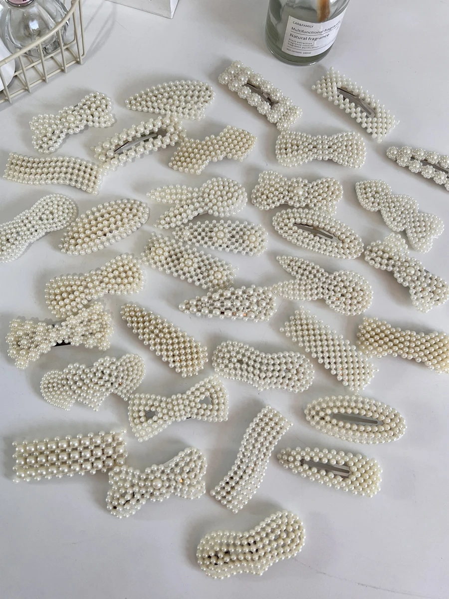 10/20 قطعة من مشابك الشعر اللؤلؤية العصرية والأنيقة، دبابيس الشعر، إكسسوارات الشعر النسائية مناسبة للارتداء اليومي، متعددة الاستخدامات للحفلات والحفلات الراقصة [مزيج عشوائي]