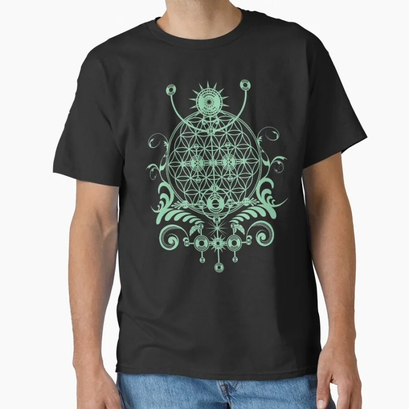 

Channeling the Sacred - Sacred Geometry Flower of Life Symbol Gift t shirt Large size Tops Graphic Print men's Clothes