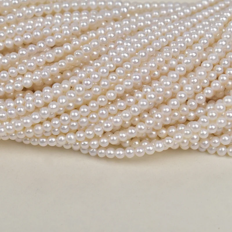 

AAA 3-4mm High Quality Natural Freshwater Pearl Near Round Beads for Jewelry Making DIY Necklace Bracelets Beaded Accessories