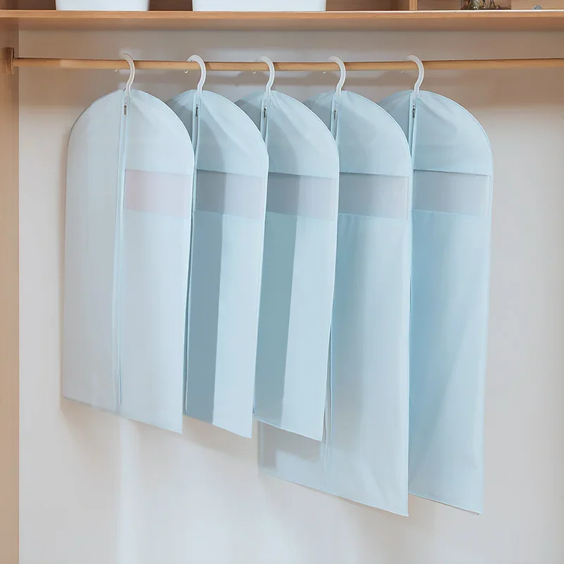 Transparent EVA Printed Dust Cover Clothes Hanging Bags Home Suit Coat Dust Cover Storage Wardrobe Organizer 1pcs/lot