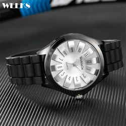 Unisex Watch for Men Women Couple Designer Unique Reloj Unusual Dial Black Quartz Wristwatch Male Female Conceptual Man Clock