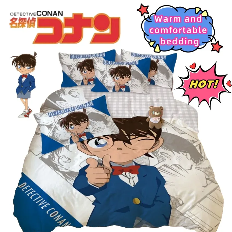 

Conan Edogawa, новый креативный удобный комплект постельного белья из четырех предметов, пододеяльник с героями мультфильмов, простыня для студенческого общежития, комплект из трех предметов