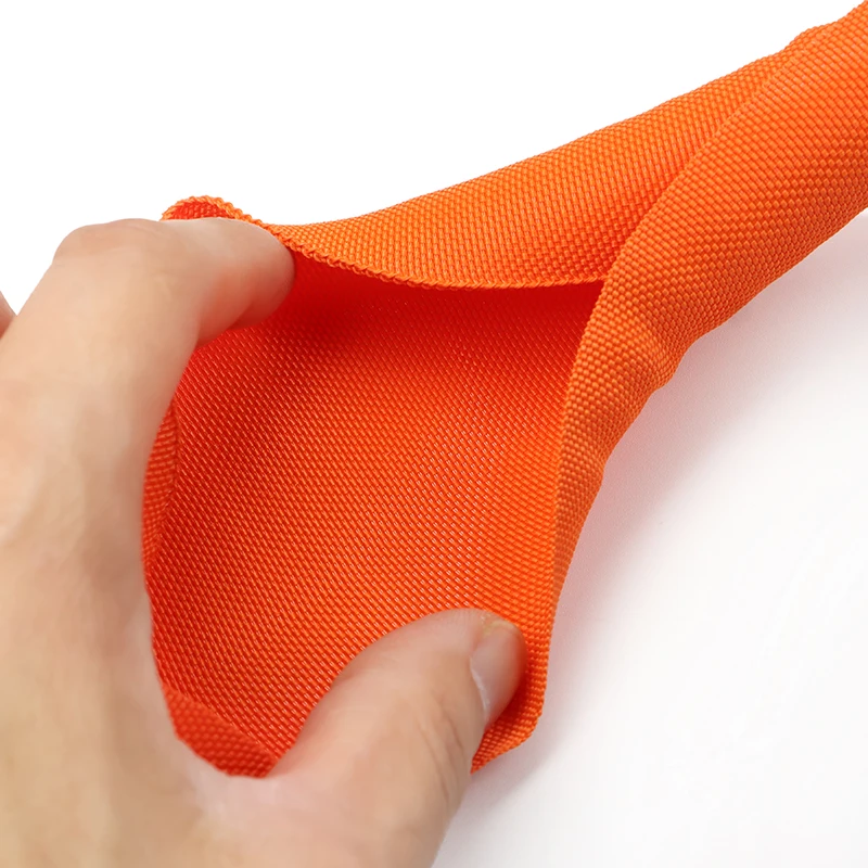 Orange Cable Sleeve Self Closing PET Braided Expandable Auto Line Management Overlaps Flexible Loom Split Pipe Wire Wrap Protect