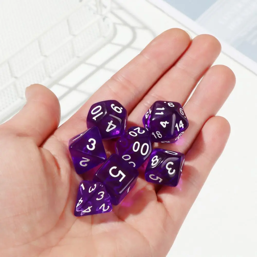 7Pcs/Set Polyhedral 7-Die Dice Set Game Dice For TRPG DND Accessories D4 D6 D8 D10 D12 D20 Dice For Board Card Game Math Games