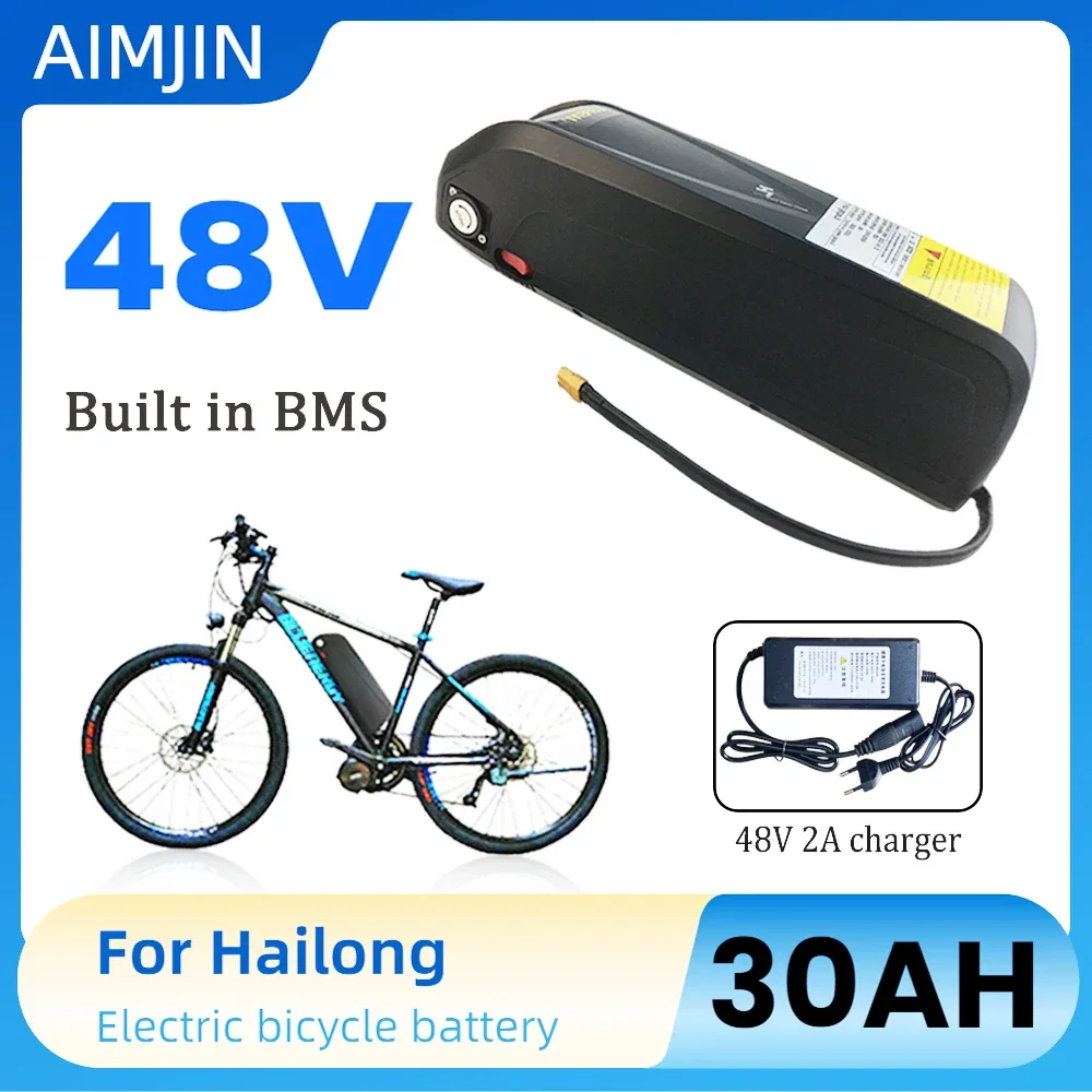 

For Hailong 48V 30Ah Battery Pack, 30A BMS 350W 500W 750W 1000W Motor BBS02 BBS03 BBSHD With charger