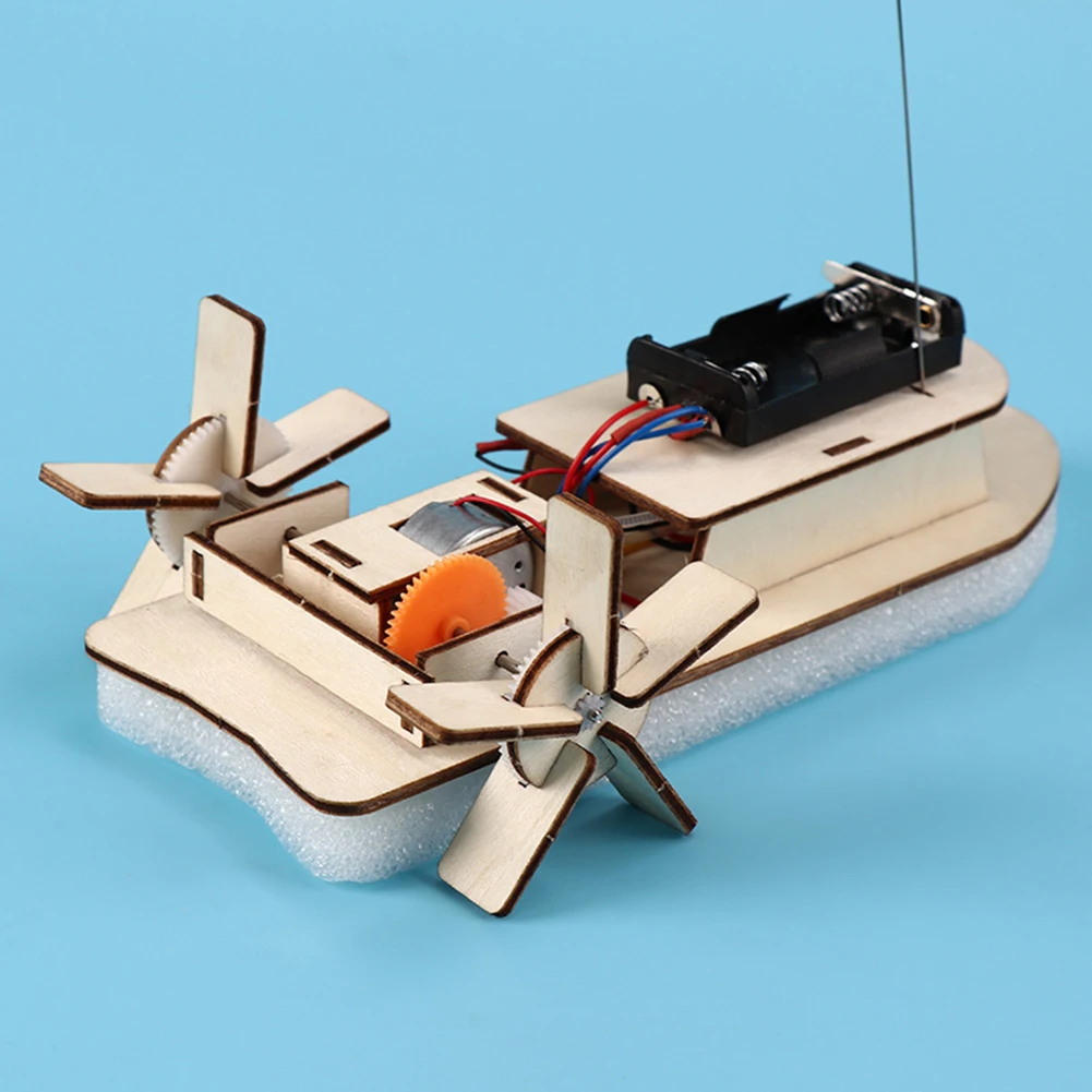 DIY Boat Model Science Toys Kids STEM Electric Educational Teaching Kit 3D Assemble Wooden Boat Toy Scientific Experiment Kit