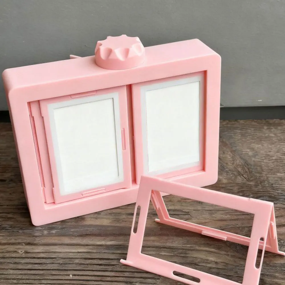 Plastic Rotatable Photo Frame for Desktop Decoration