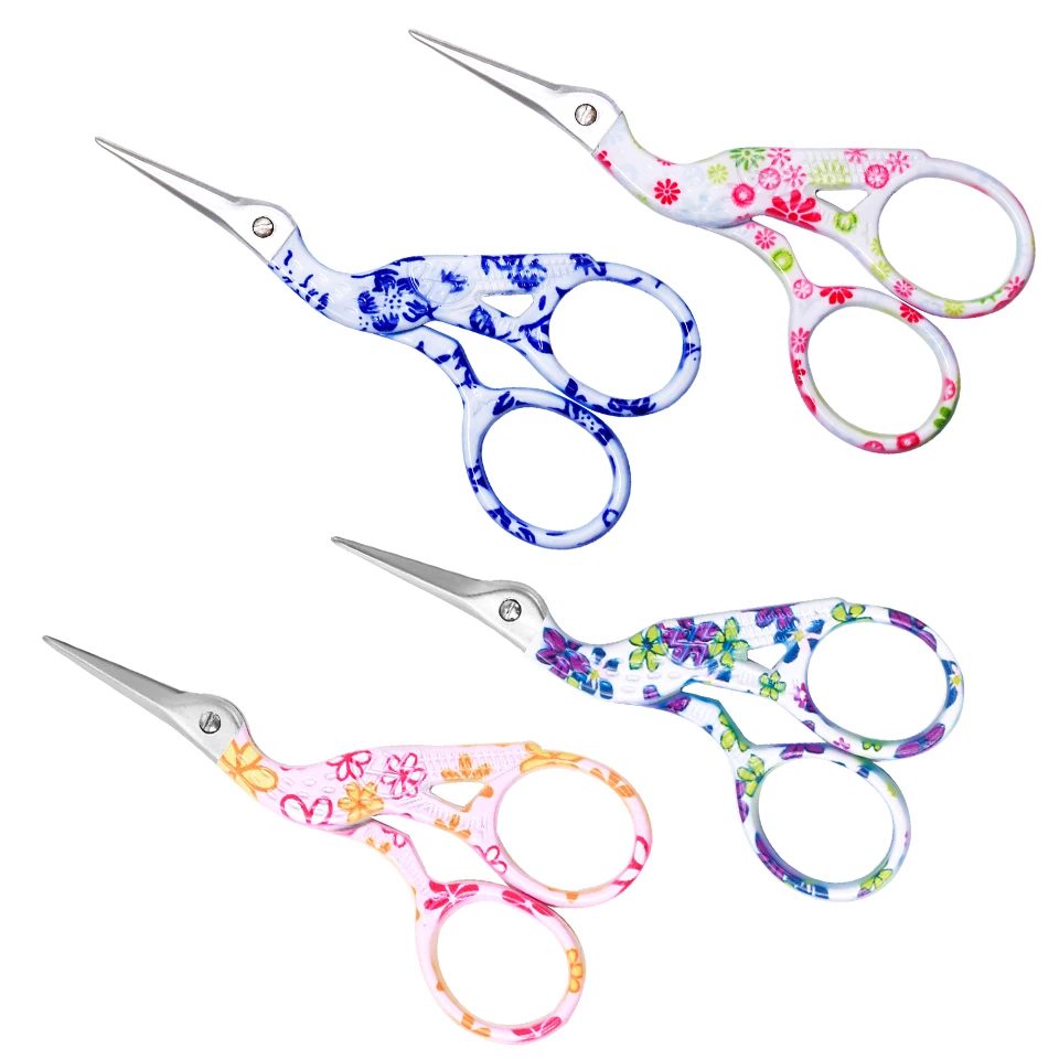 KRABALL Scissors for Needlework Vintage Fabric And Paper Small Sewing Scissors DIY Retro Tailor Vintage Crane Mouth Scissors