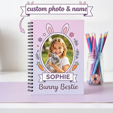 Personalized Custom Spiral Journal,Custom Picture & Text,Souvenir Gift,Back To School,Doodle & Daily Writing,Pet Lovers Notebook