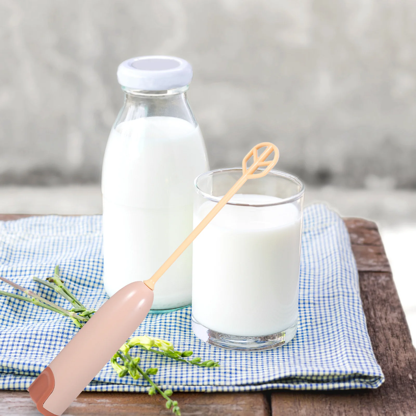 

Milk Powder Mixer Extended Rod Baby Formula Stirrer Handheld Drink Blender Light Brown Easy Clean Portable Juicer