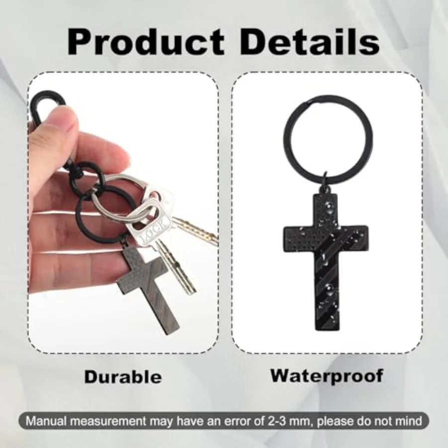 2pcs พวงกุญแจสําหรับชายพวงกุญแจสแตนเลสคริสเตียนข้อพระคัมภีร์ Key CHAIN แรงบันดาลใจพระคัมภีร์ศาสนา Key Holder K