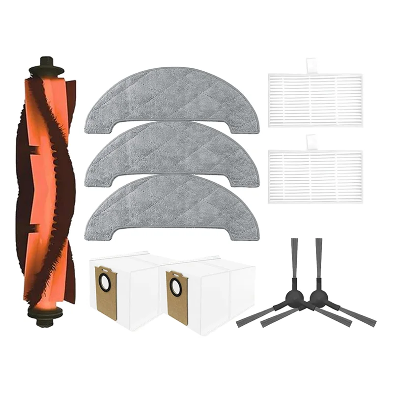 Para Dreame MOVA E20 Pro Plus/Trouver E20 Pro Plus Kit de repuesto-cepillo de vacío, filtro de bolsa de polvo, paño de fregona (10 Uds)-CLIM