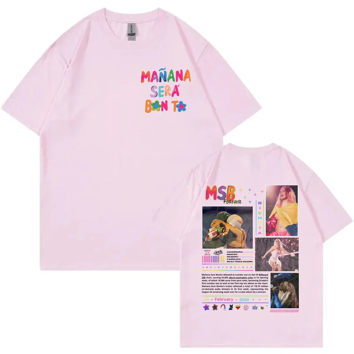 المغني كارول جي مانانا سيزال بونيتو ألبوم جولة تي شيرت الرجال النساء الملابس موضة Y2k تي شيرت الصيف عادية قصيرة الأكمام تي شيرت