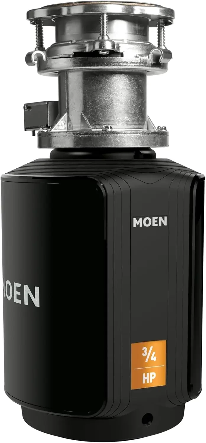 

Moen Host Series Disposer with Control Activation 3/4 HP Garbage Disposal with Sound Reduction, Power Cord Included, GXB75C