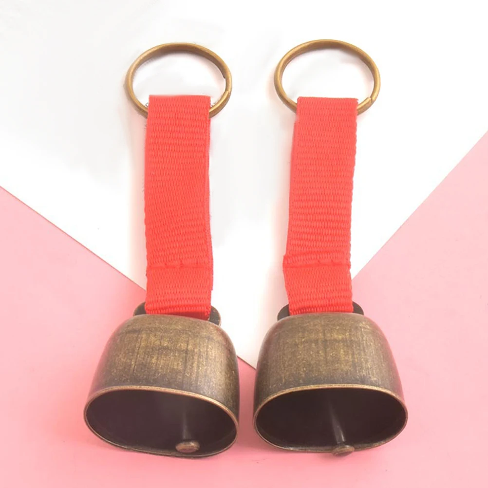 

2Pcs Bear Bells for Hiking Camping Metal Cow Bells Anti Lost Pendant Cattle naments Smooth Vintage Small Size Hanging Farm