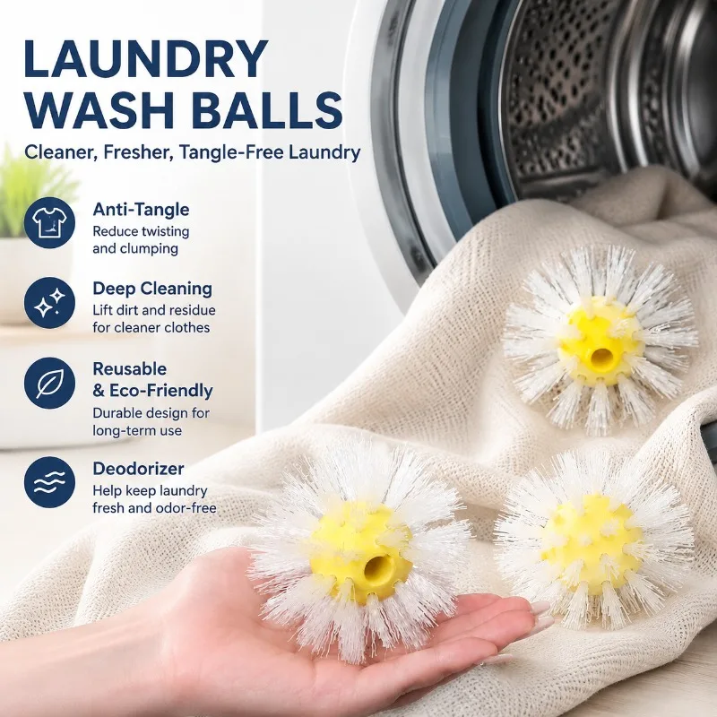Magic Laundry Scrub Balls Washing‑machine‑special Cleaning Gadget Boost Stain Removal Prevent Garment Tangling Knotted Trouble