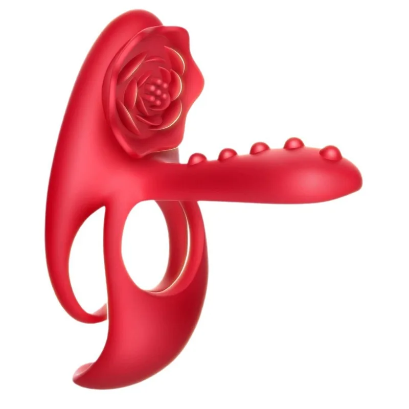 Rose Vibrating Penis Ring Clitoral GSpot Clit Stimulator Male Delay Ejaculation Silicone Cock Ring Adult Sex Toy For Couple18+