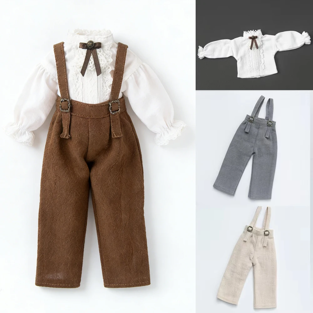 Ropa Blyth, camisa de manga larga con lazo de encaje a la moda, conjunto de pantalones y monos para Ymy Licca Azones Ob22 24 27 Ker YMY, accesorios para muñecas