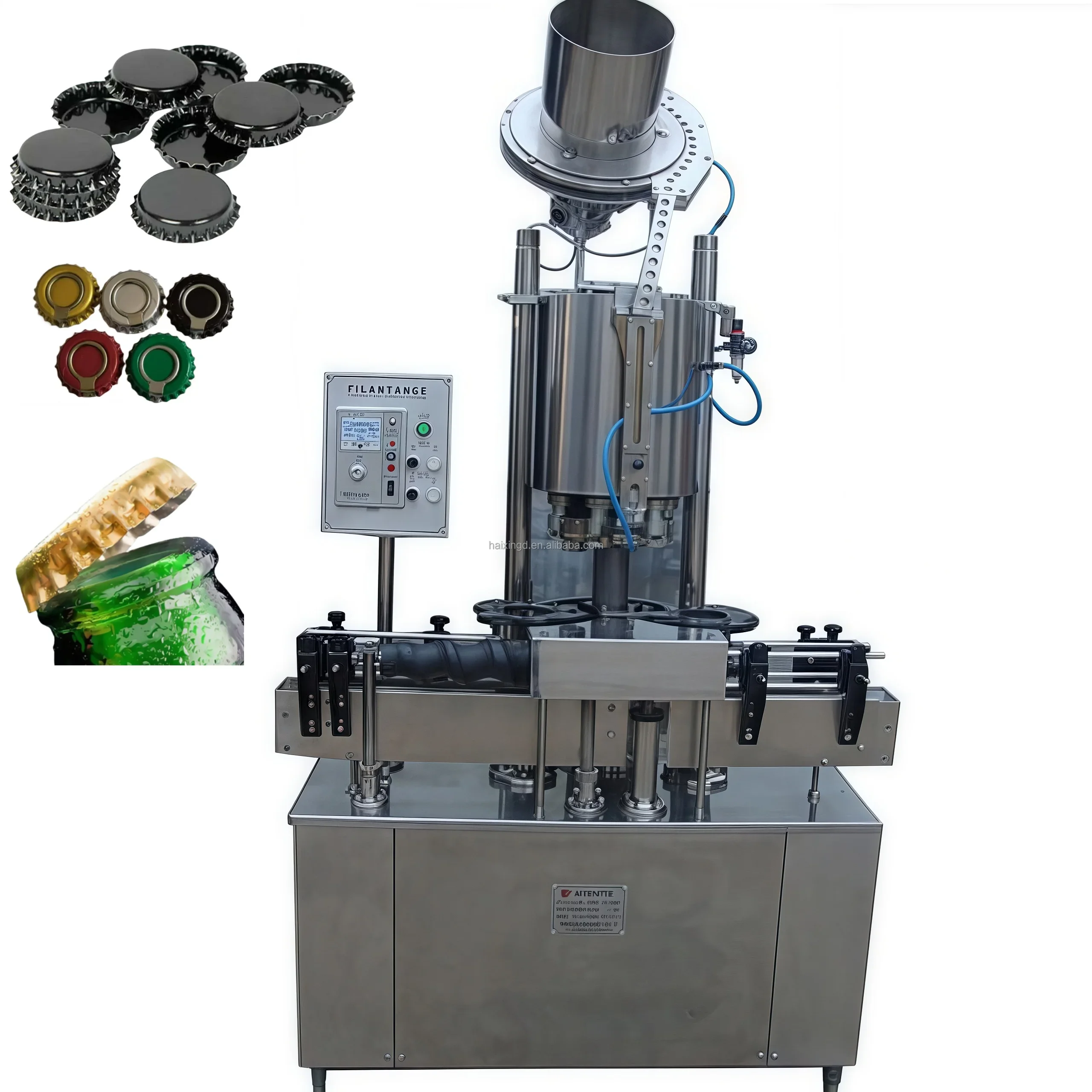 Beer Soda Beverage Perfume Juice Champagne Spirit Glass Aluminum Bottle Cap Crown Screw Press Lid Sealing Capping Machine