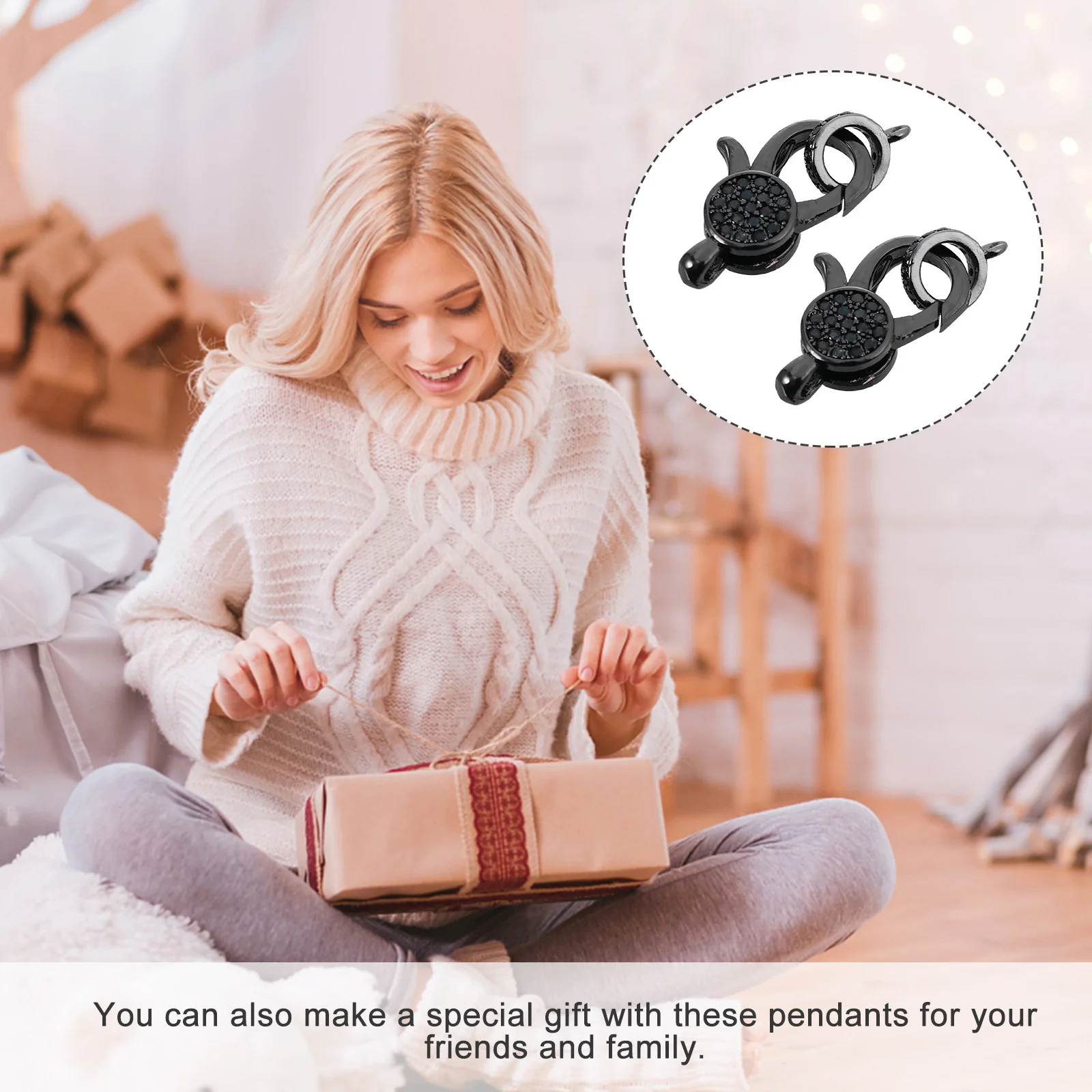 2Pcs Lobster Claw Clasp Alloy Lightweight Connectors for DIY Bracelet Necklace Jewelry Accessories Lobster Claw Clasp